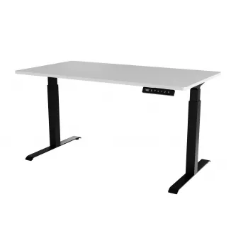 Escritorio con regulación eléctrica de altura cama meble MOON LONG 150x80 72–120 cm negro/blanco