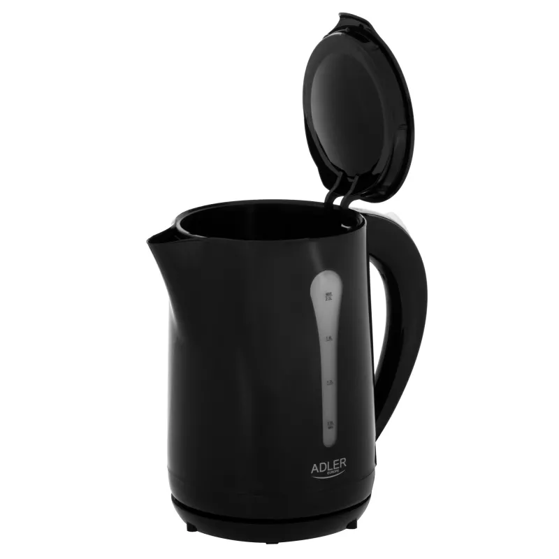Adler Hervidor de agua | AD 1244 | Eléctrico | 1850 W | 2,5 L | Plástico | Base giratoria 360° | Negro