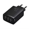 Baseus Cargador rápido compacto, 3x USB, 17 W (Negro)