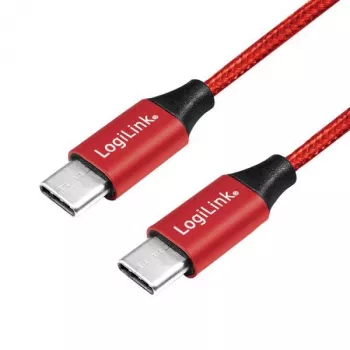 LOGILINK CU0156 LOGILINK - Cable USB 2.0, conector USB-C a conector USB-C, rojo, 1 m