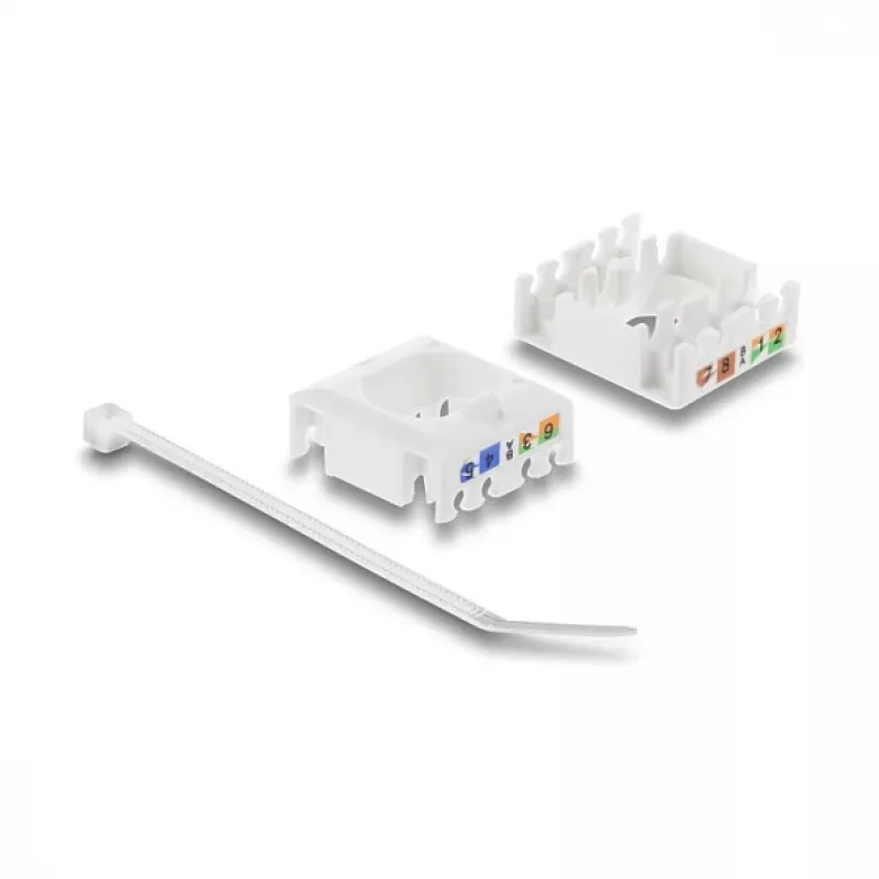 Delock 90799 Módulo Keystone RJ45 a LSA Cat.6 UTP, sin herramientas, con cubierta antipolvo, blanco/negro