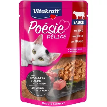 Vitakraft Poésie Délice alimento húmedo para gatos, vacuno, 85 g