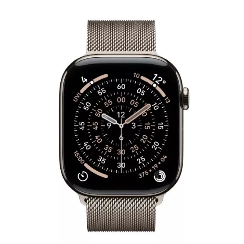Apple Watch Series 11 GPS + Cellular 42mm Caja de titanio natural con milanesa natural