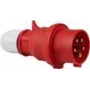 Conector macho CEE AS Schwabe 61425 — 5 polos 400V, IP44, rojo