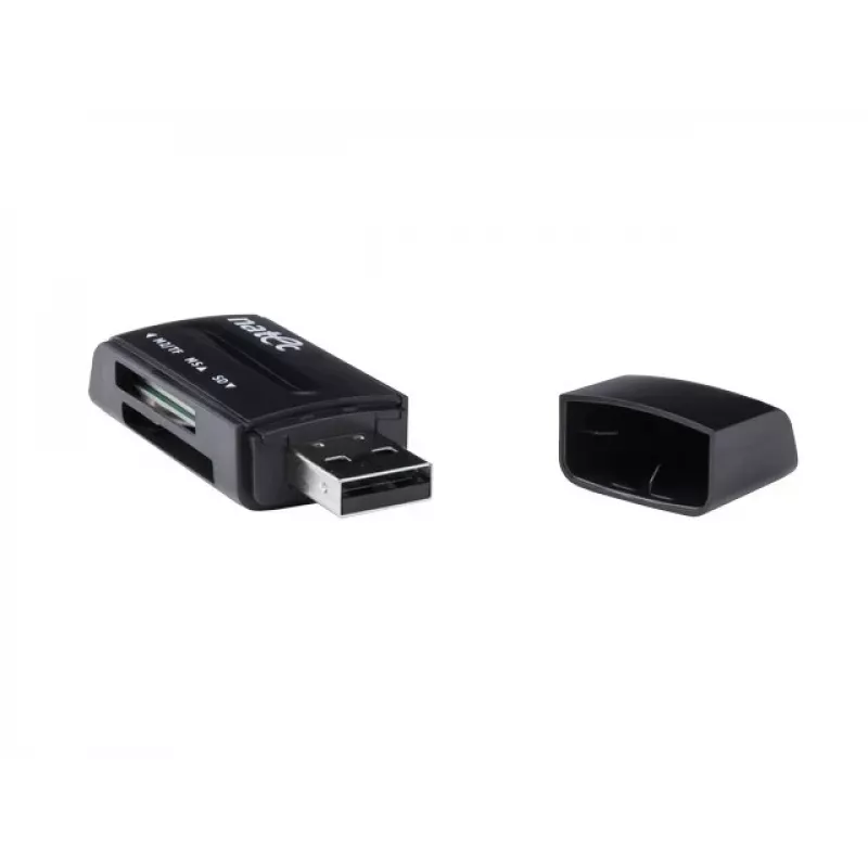 Natec MINI ANT 3 Lector de tarjetas USB 2.0 (SD, SDHC, MMC, M2, microSD), Negro (NCZ-0560)