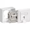 Wentronic Goobay toma universal CAT 6 incl. marco de montaje en superficie, blanco - 2x toma de red RJ45 apantallada (68244)