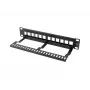 Rack blanking panel LANBERG PPKS-9112-B, 12-port, 1U, metal, grey, 254×44.5×99.3 mm