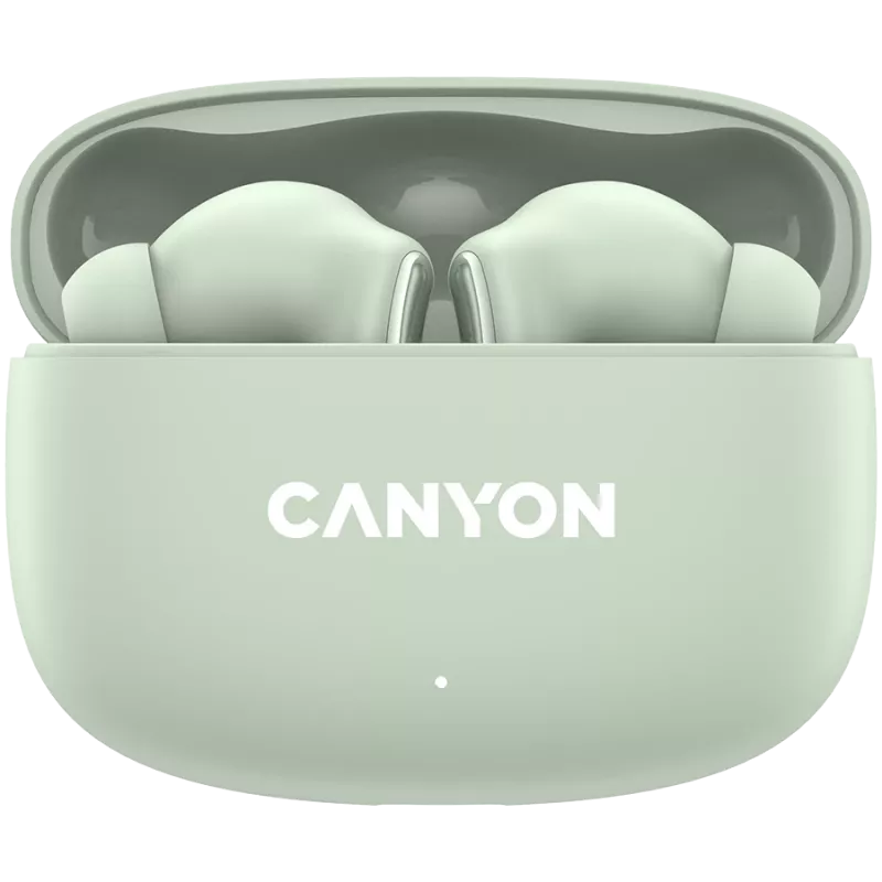 Canyon TWS-9 CNS-TWS9G Auriculares – True Wireless – Bluetooth 5.4 – In-Ear – 6h + 30h de autonomía – estuche de carga USB-C – control táctil – verde