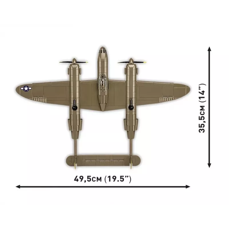 Bloques de construcción Cobi Lockheed P-38H Lightning Set 5763 — maqueta a escala, modelo de avión coleccionable