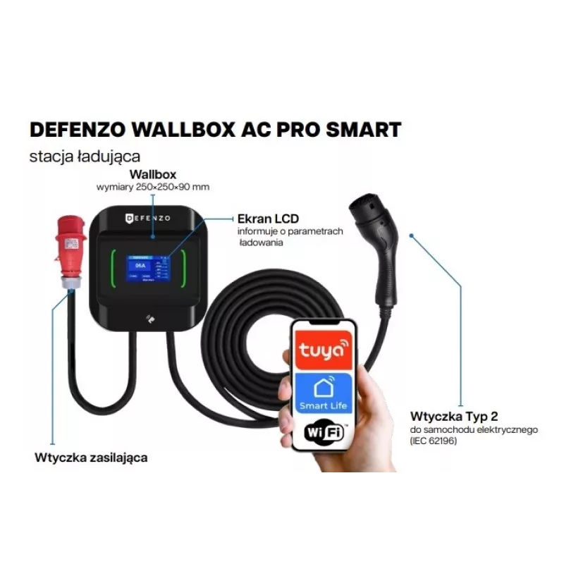 Wallbox DEFENZO Pro AC22 DEF1017 22 kW Type 2 cargador para vehículos eléctricos