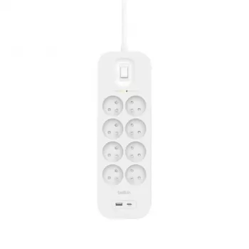 Protector de sobretensión Belkin SRB003CA2M 8 tomas AC 900 J blanco 2 m