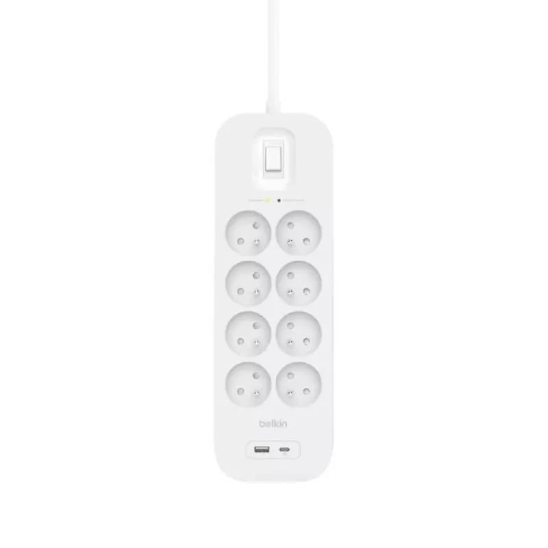 Protector de sobretensión Belkin SRB003CA2M 8 tomas AC 900 J blanco 2 m