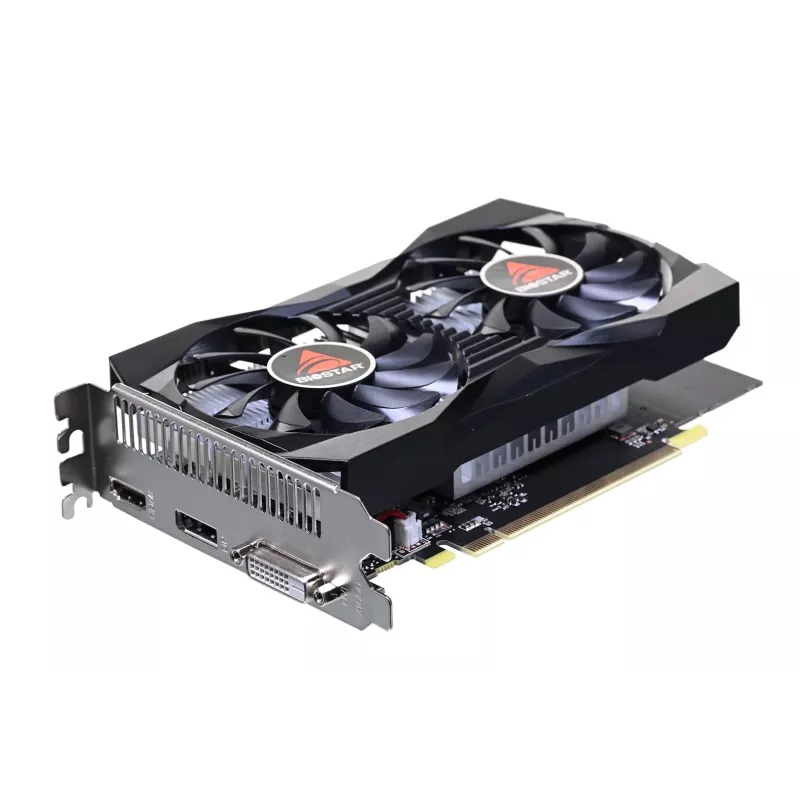 Tarjeta gráfica BIOSTAR GeForce GTX 1050 VN1055XF41, 4 GB GDDR5, 128 bits, PCIe 3.0, 1354 MHz, 2 ventiladores, DVI-D/HDMI/DisplayPort, negra