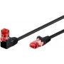 Goobay cable de red CAT 6 1x 90° acodado, U/UTP, negro, 10 m - lengüeta de retención arriba, mezcla de cobre CCA (51519)