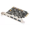 Digitus Tarjeta PCIe 2x USB-C 3x USB A