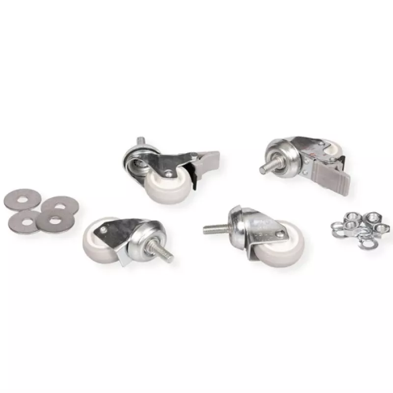Ruedas giratorias para armario de pared ROLINE, carcasa de acero, capacidad de carga 250 kg, pack de 4