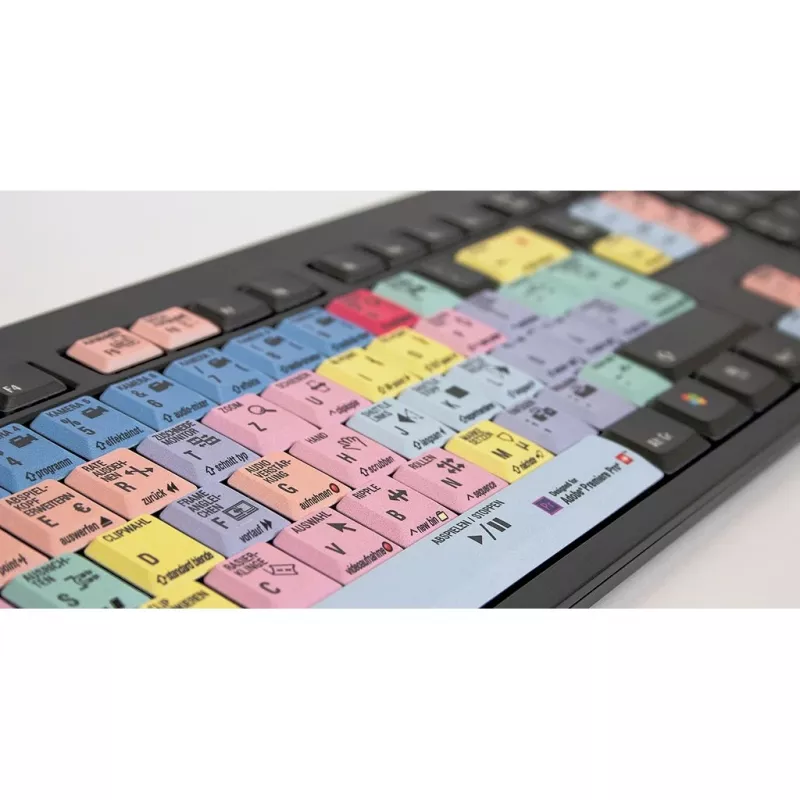 Teclado Logickeyboard Adobe Premiere Pro CC QWERTZ alemán multicolor