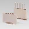 Maestro MR-1412-BEIGE juego de cuchillos con bloque + set de tablas de cortar beige