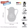 Termo ROTPUNKT 1,2 L, marfil — 24 h caliente / 36 h frío, asa, 199×255 mm