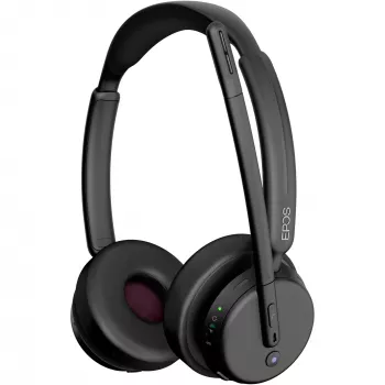 Epos Impact 500, Auricular binaural (ambos oídos), Bluetooth ANC, certificado MS Teams, incl. Dongle USB-C con adaptador USB-A