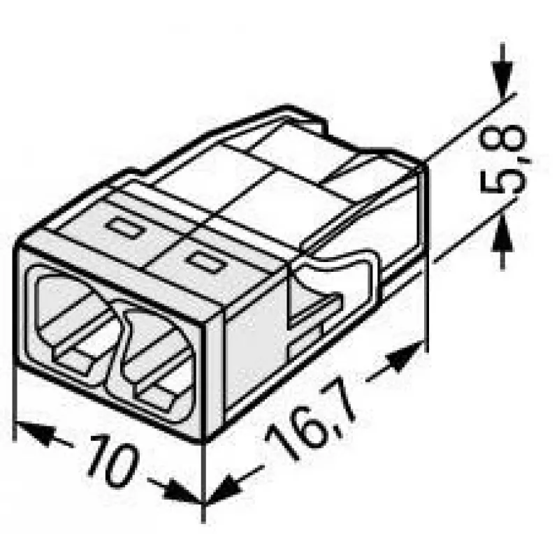 Wago 2273-202 conector/empalme de cables transparente, blanco