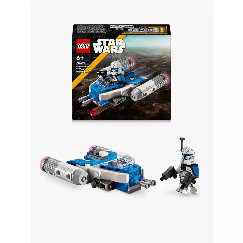 LEGO Star Wars Captain Rex Y-Wing Microfighter, pieza de coleccionista: juguete de nave espacial de las Guerras Clon con una minifigura de personaje para niños a partir de 6 años