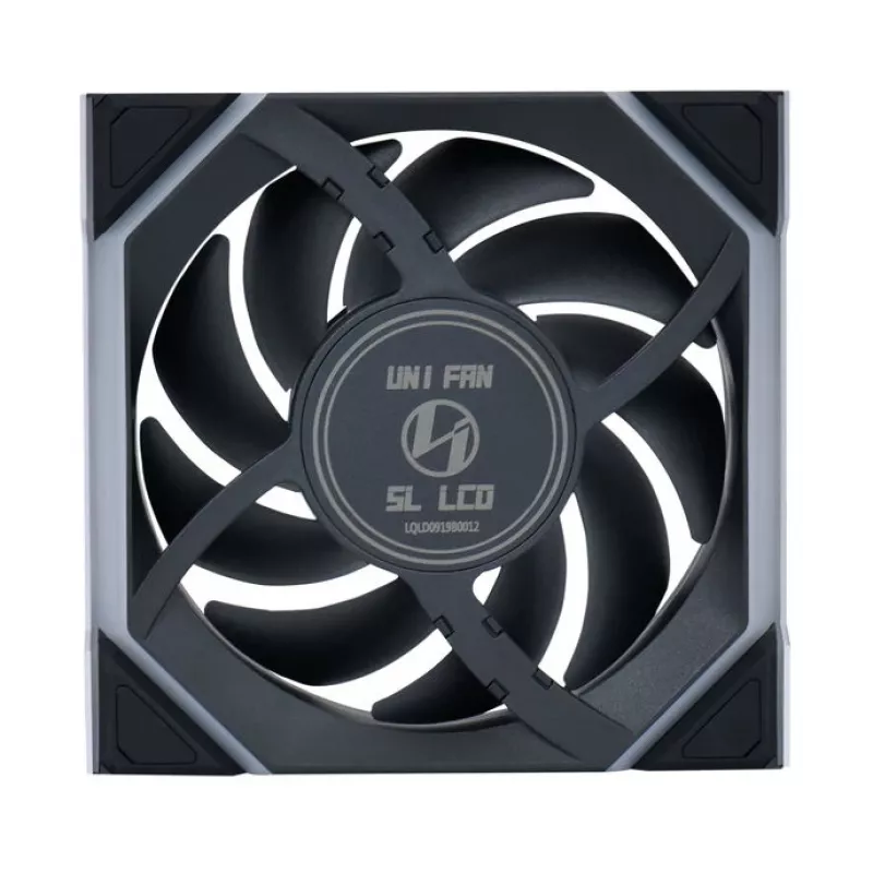 Lian Li UNI FAN SL Wireless LCD 120 12RSLLCD1W1B Reverse Blade ventilador de caja, 120 mm, ARGB, PWM, negro