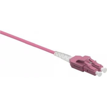 Helos LWL OM4 Cable patch Uniboot LC/LC Duplex 50/125 µm, LSZH 2,0 mm, 1 m, Erika Violet