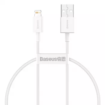 Cable Baseus Superior Series USB a Lightning, 2,4A, 0,25m (blanco)