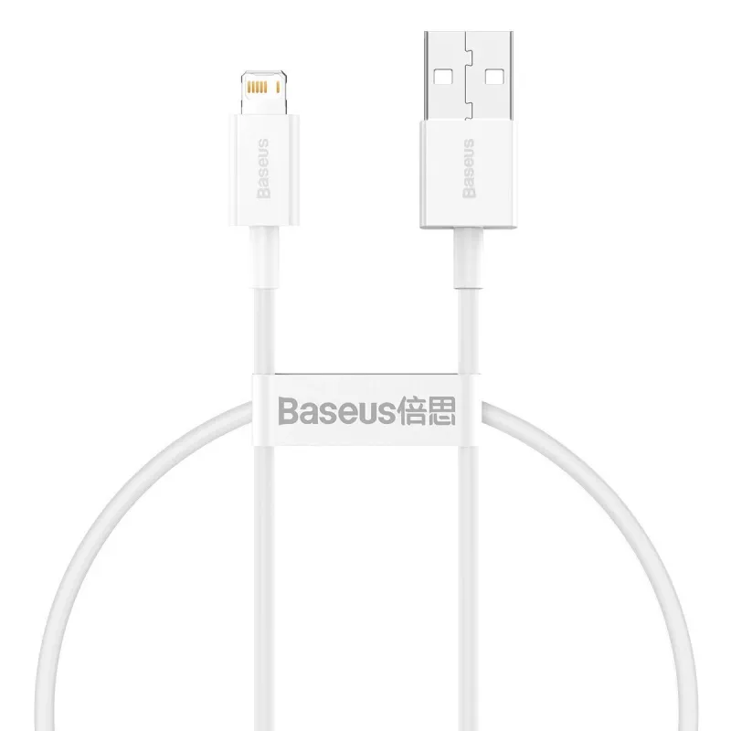 Cable Baseus Superior Series USB a Lightning, 2,4A, 0,25m (blanco)