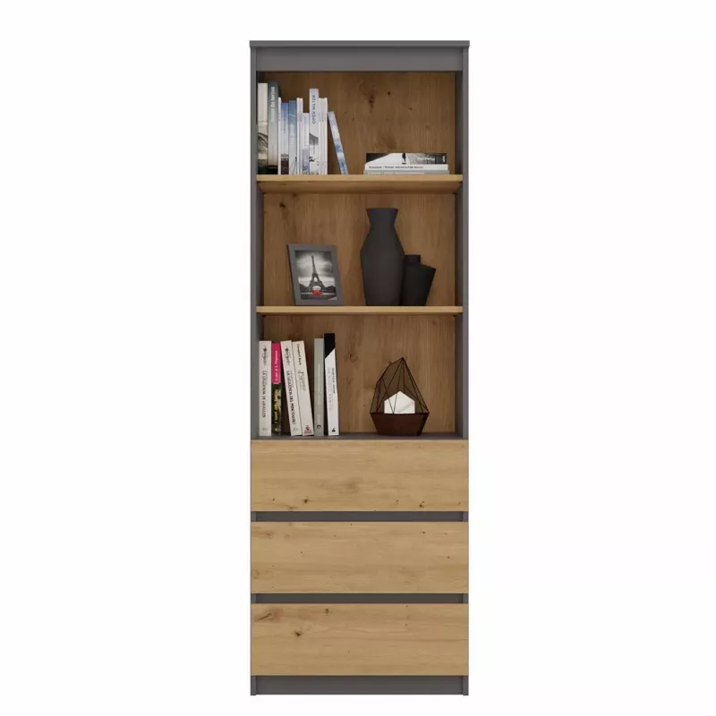 Estantería de oficina Top e shop RS-60 ANT/ART KPL — 3 estantes, tablero de partículas, 600×350×1800 mm