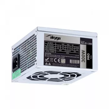 Fuente de alimentación SFX Akyga AK-S1-300 300 W, PFC pasivo, ventilador de 80 mm, negro