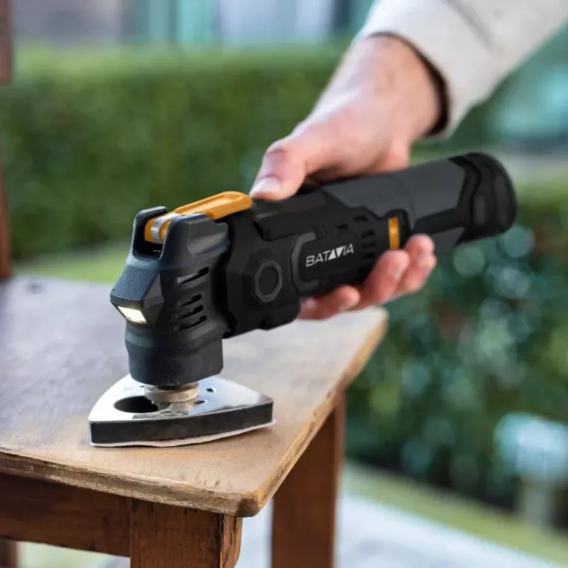 Batavia B.V. | Multitool antivibración con batería de 12V - Set Fixxpack 2.0 (incl. batería de 2,0 Ah y cable de carga USB-C)