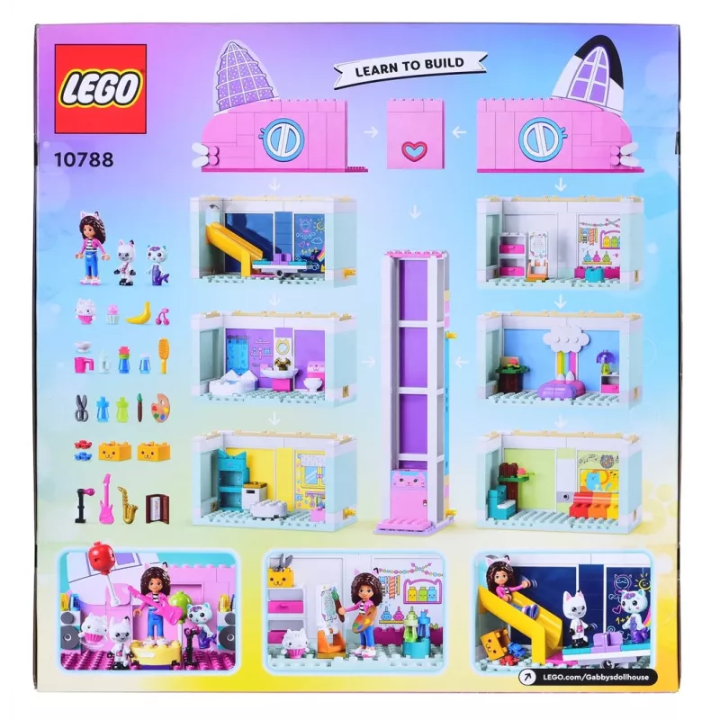 Juguete de construcción LEGO Gabby's Dollhouse set 10788 — 498 piezas, 3 minifiguras, para niños a partir de 4 años