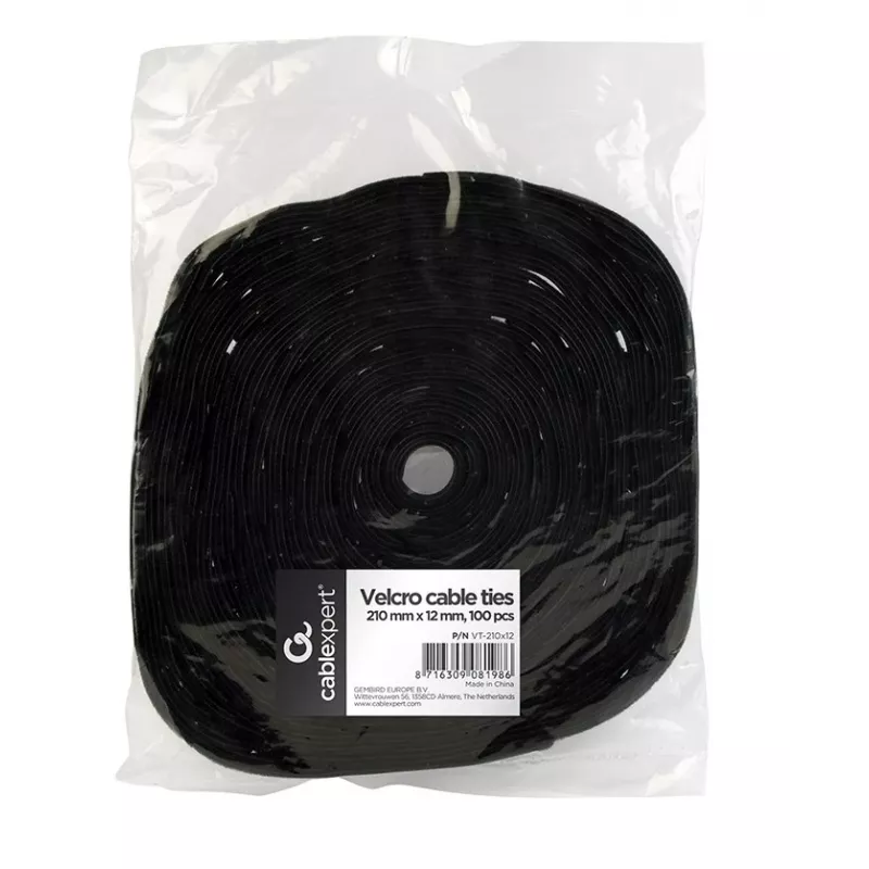 Gembird VT-210X12 bridas negro 100 uds.