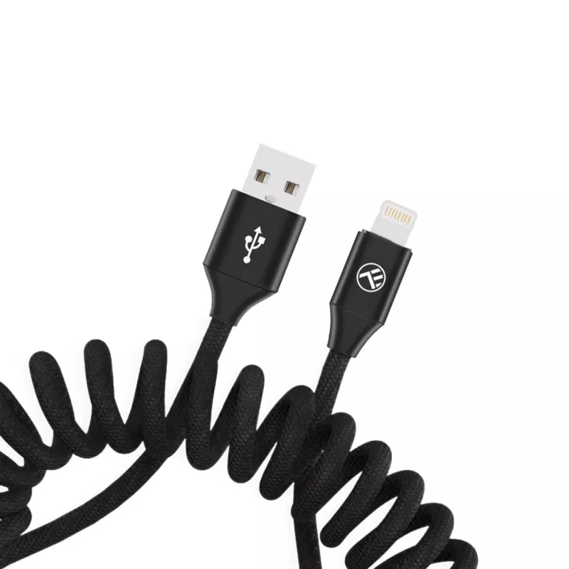 Cable de datos USB a Lightning Tellur Extendable 3A, 1,8 m, negro