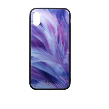 Protector de pantalla Tellur Cover Glass Print para iPhone XS con patrón de pluma