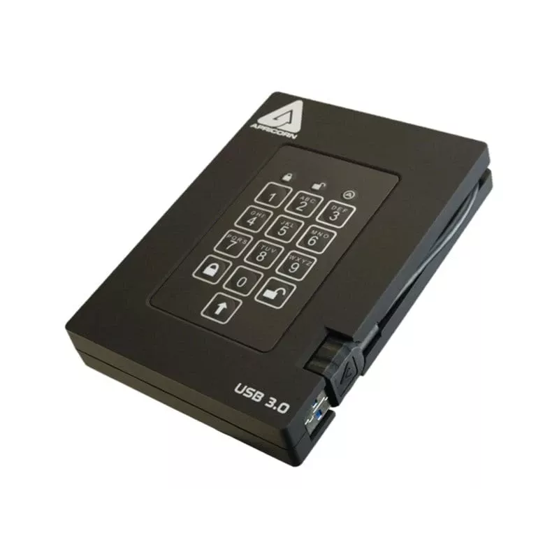 Apricorn SSD externo 2,5 1TB Aegis Padlock Fortress USB 3.0 256-bit AES-XTS, FIPS 140-2 Lvl2, 4user (A25-3PL256-S1000F)