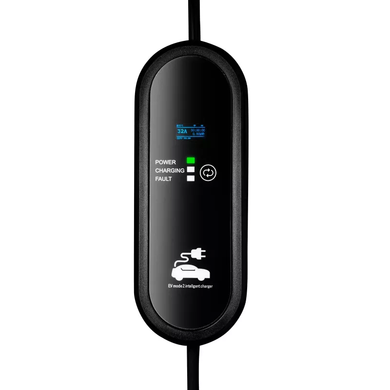 Akyga AK-EC-24 cargador móvil para vehículo eléctrico, GB/T, conector macho CEE de 5 pines, trifásico, 32 A, 22 kW, LCD, 5 m