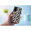 Funda protectora iKins para Samsung Galaxy S20 – textura de pirámides, negra
