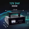 Cargador de baterías QOLTEC 52514 — 12V/24V, 25A, para baterías AGM/GEL/SLA con pantalla LCD