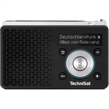 Radio portátil TECHNISAT DIGITRADIO 1 A — DAB+/FM, pantalla OLED, USB-C, auriculares de 3,5 mm, 1 W, negro/plata
