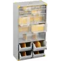 Organizador de taller allit Werkstatt-Magazin 465610, 19 compartimentos, caja de almacenamiento portátil para piezas pequeñas