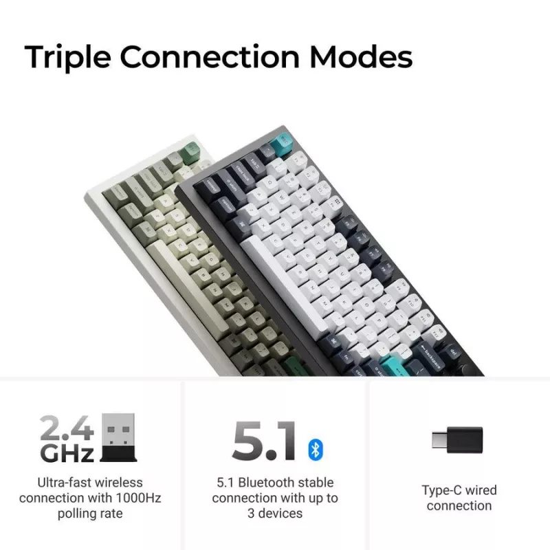 Teclado mecánico Keychron Q1 Max 75% con interruptores Banana, Carbon Black