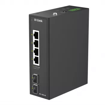 D-Link switch industrial Gigabit no gestionado de 6 puertos con 2 puertos SFP