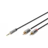 Digitus | Cable en Y estéreo de 3,5 mm a 2RCA, macho a macho | DB-510330-018-S | 3,5 mm estéreo | 2x conector RCA macho