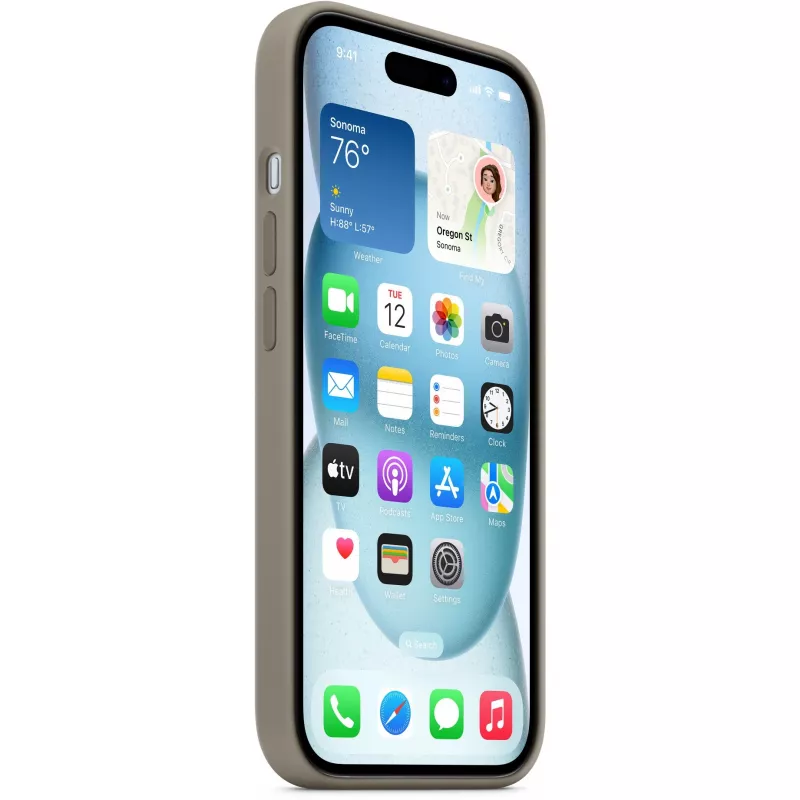 Funda de silicona con MagSafe para iPhone 15 – Clay