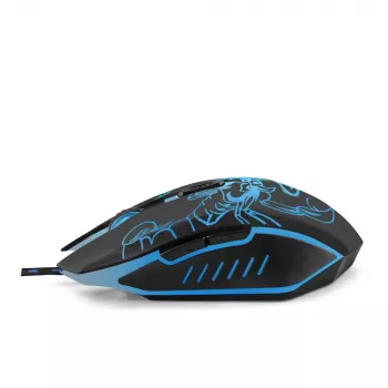 Esperanza MX203 SCORPIO - ratón - USB - azul - ratón - óptico - 6 botones - negro