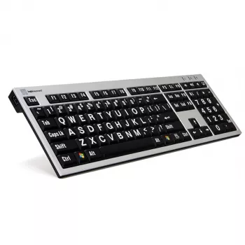 Teclado Logickeyboard LKB-LPRNTWB-AJPU Office USB francés negro plata