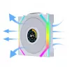 Lian Li UNI FAN SL Wireless LCD 120 Reverse Blade ventilador de caja, ARGB, PWM, 120 mm, blanco